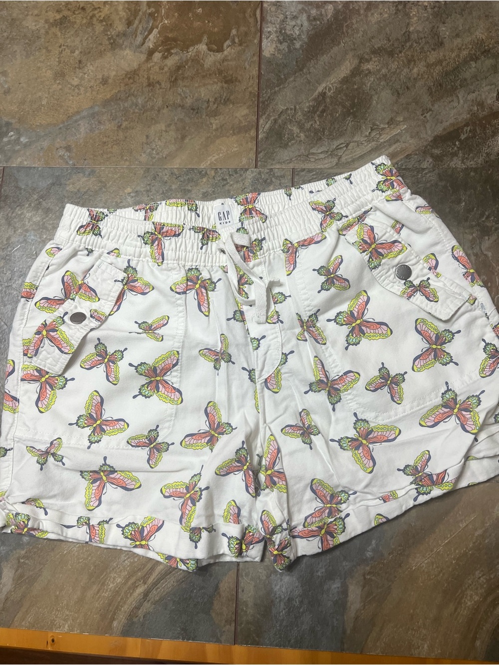 GAP White Shorts with Multicolor Butterfly Print
